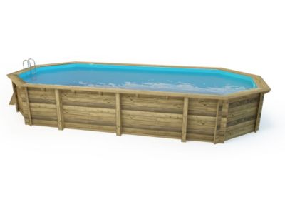 Piscine bois " Sevilla "  8.57 x 4.57 x 1.45 m + Bâche à bulles 180 micron + Bâche hiver 280 grm²