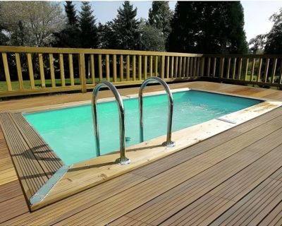 Piscine bois Ubbink Azura      Beige  200X400   H126cm Beige 200X400   H126cm
