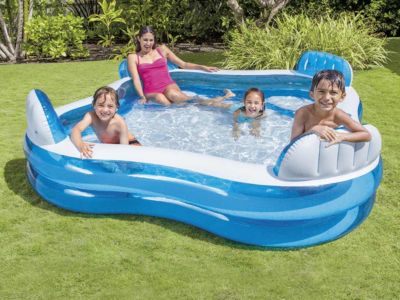 Piscine carrée sièges 229 x 229 cm - Intex