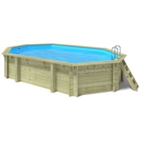 Piscine de jardin en bois - 6,57x4,07  x H.1,20m - avec filtration - BAS748OSP