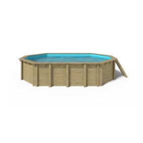 Piscine de jardin en bois - 6,57x4,07  x H.1,38m - avec filtration - BAS792OSP