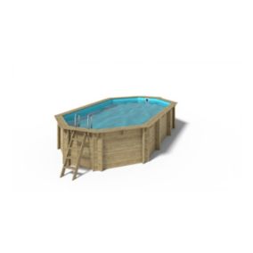 Piscine de jardin en bois - 7,57x4,07  x H.1,31m - avec filtration - BAS745OSP