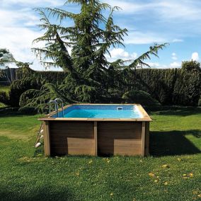 Piscine en béton carrée Naturalis L.3,24 x l.3,24 x P.1,28m