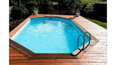 Piscine en bois 7,57x4,07 - H.1,45 m - avec filtration - BAS751OSPI