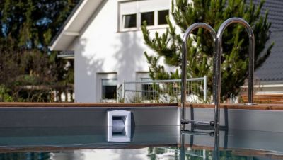 Piscine en bois 8,20x5,20 - H.1,45 m - avec filtration et coffre - BAS759OSPI+SZA