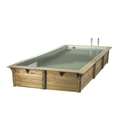 Piscine en bois rectangulaire Ibiza liner beige 3.5 x 5 x H 1.26 m
