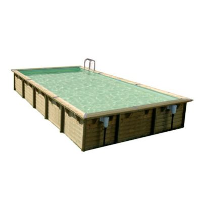 Piscine en bois rectangulaire Ibiza liner beige 5 x 8 x H 1.4 m