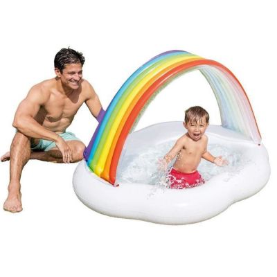 Piscine Gonflable Aquastic Licorne – 180x135x19 Cm, Fontaine Intégrée, 88 L, Pour Enfants De 3 à 6 Ans