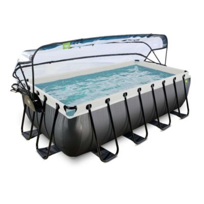 Piscine EXIT Black Leather 400x200x100cm avec pompe filtrante à sable ...