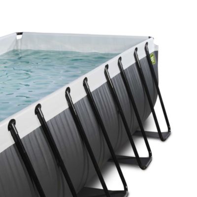 Piscine EXIT Black Leather 400x200x100cm avec pompe filtrante à sable ...