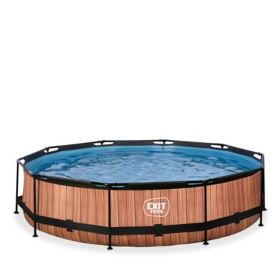 Piscine EXIT Wood D360x76cm avec pompe filtrante marron