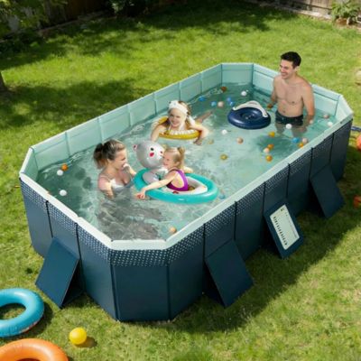 Piscine extérieure portable non gonflable de 1,8 m, grande piscine pliable pour la famille, les enfants, les animaux domestiques