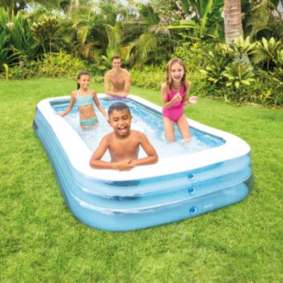 Piscine gonflable enfant Intex rectangulaire givrée 3,05 x 1,83 m x 0,56 m