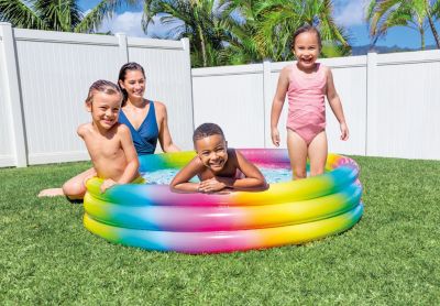 Piscine gonflable pour enfant arc-en-ciel Intex ø1,74m