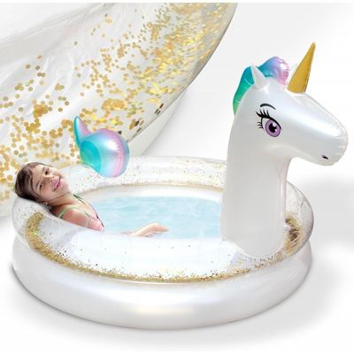 Piscine gonflable pour enfants  200x135x90 cm piscine hors sol design Licorne a partir de 3ans.