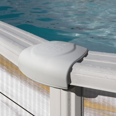 Piscine hors sol acier aspect bois Gré Groenland ø4,80 x h.1,32 m