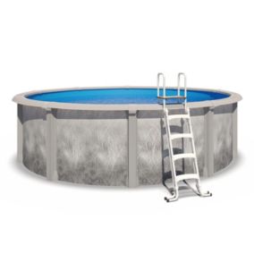 Piscine hors sol acier et résine ronde Diamètre 4,55 x 1,32 m gris dégradé LIBERTY