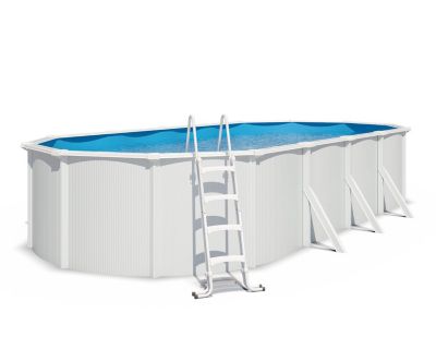 Piscine hors sol acier ovale 7,30 x 3,65 x 1,2 m blanche SAPHIR