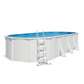 Piscine hors sol acier ovale 7,30 x 3,65 x 1,2 m blanche SAPHIR