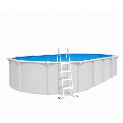 Piscine hors sol acier ovale 9,15 x 4,55 x 1,32 m blanche OSMOSE
