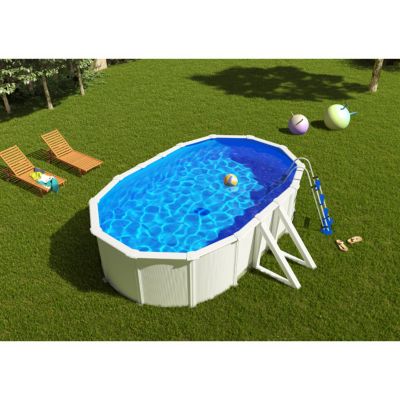 Piscine hors sol acier ovale GRE Fidji 5,27 x 3,27 m x H122 cm avec filtration