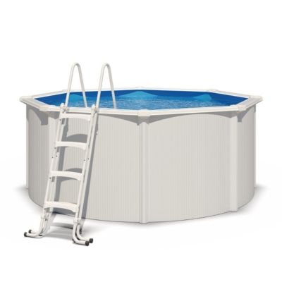 Piscine hors sol acier ronde 3,65 x 1,32 m blanche SAPHIR