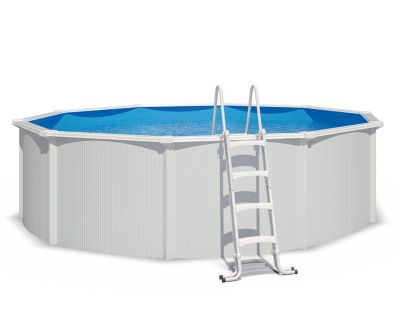 Piscine hors sol acier ronde 4,55 x 1,20 m blanche SAPHIR