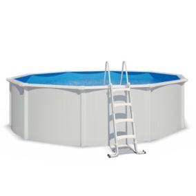 Piscine hors sol acier ronde 4,55 x 1,20 m blanche SAPHIR