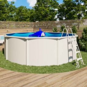 Piscine hors sol acier ronde 4,55 x 1,32 m blanche SAPHIR