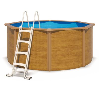 Piscine hors sol acier ronde Diamètre 3,05 x 1,20 m aspect bois CANYON