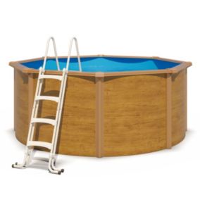 Piscine hors sol acier ronde Diamètre 3,05 x 1,20 m aspect bois CANYON