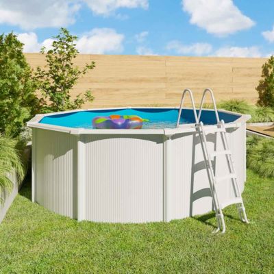 Piscine hors sol acier ronde Diamètre 3,65 x 1,20 m blanche SAPHIR