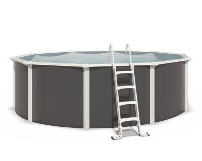 Piscine hors sol acier ronde Diamètre 4,55 x 1,32 m anthracite VARUNA