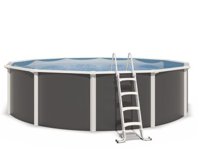 Piscine hors sol acier ronde Diamètre 5,50 x 1,32 m anthracite VARUNA