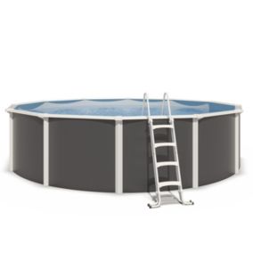 Piscine hors sol acier ronde Diamètre 5,50 x 1,32 m anthracite VARUNA