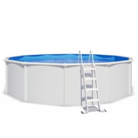 Piscine hors sol acier ronde Diamètre 5,50 x 1,32 m blanche SAPHIR