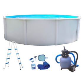 Piscine hors-sol acier Toi CANARIAS ronde 5.50x1.20m + kit entretien + couverture