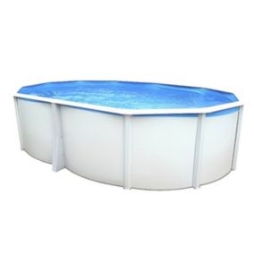 Piscine hors-sol acier Toi IBIZA COMPACT ovale 550X366X132cm filtre à sable 3,6m3/h