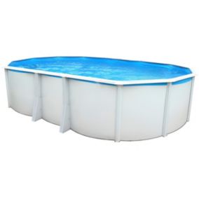 Piscine hors-sol acier Toi IBIZA COMPACT ovale 640X366X132cm filtre à sable 3,6m3/h