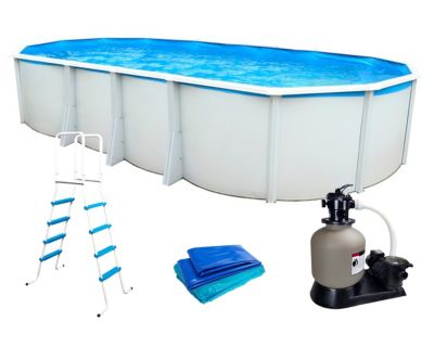 Piscine hors-sol acier Toi IBIZA ovale 915X457X132cm filtre à sable