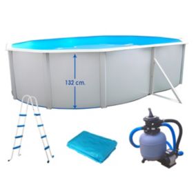 Piscine hors-sol acier Toi MAGNUM COMPACT ovale 550x366x132cm filtre 3.6mh/3