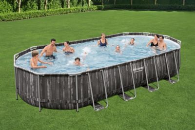 piscine hors sol bestway power steel decor bois 7 32 x 3 66 m castorama