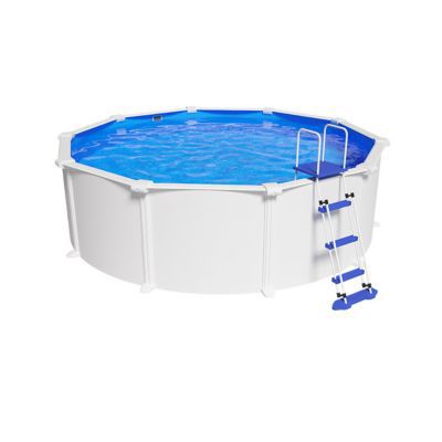 Piscine hors sol blanche en acier Gré Atlantis LDD Ø4.60 x H 1.32 m