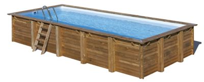 Piscine hors sol bois Gre Braga 8,15 x 4,20 x h.1,46 m