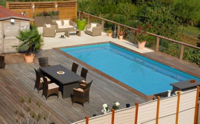 Piscine hors sol bois Gre Evora 6,20 x 4,20 x h.1,33 m