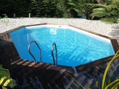 Piscine hors sol bois ovale 4,36 x 3,36 x 1,17 m GRENADE