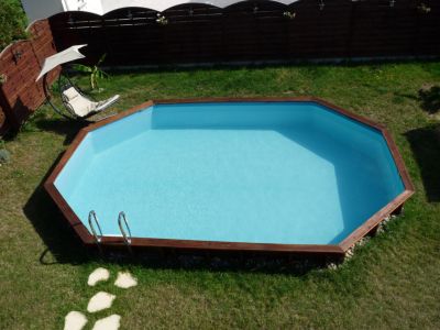 Piscine hors sol bois ovale 4,36 x 3,36 x 1,17 m GRENADE