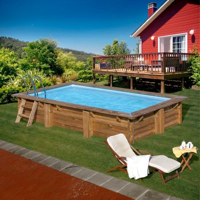 Piscine hors sol bois rectangulaire Comino 4,27 x 2,77 x h.1,19 m