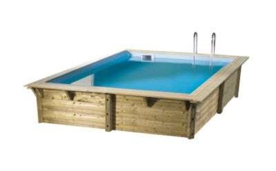Piscine hors sol bois Ubbink Fidji rectangulaire 2 x 4 x H 1.26 m avec pompe