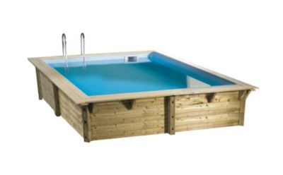 Piscine hors sol bois Ubbink Fidji rectangulaire 3 x 3 x H 1.26 m avec pompe